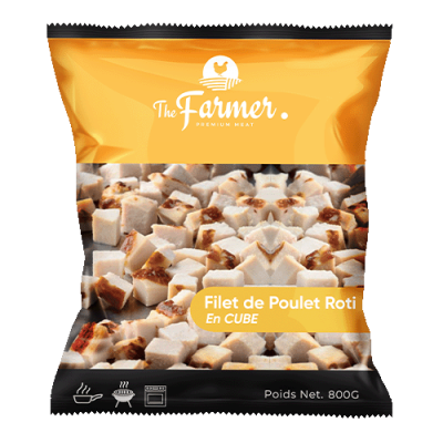 EMINCE DE POULET ROTI CUBE  " THE FARMER  " ACHAHADA SACHET 800 G